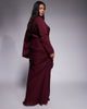 ASOS Curve ASOS DESIGN Curve drape front blouson sleeve maxi dress in mulberry-Red - 3