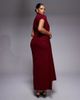 ASOS Curve ASOS DESIGN Curve draped cap sleeve midaxi dress in red wine - 3