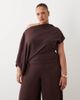 ASOS Curve ASOS DESIGN Curve draped fallen shoulder jumpsuit in fudge-Navy - 2