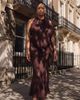 ASOS Curve ASOS DESIGN Curve draped halter neck maxi dress with knot back detail in chocolate brown - 1