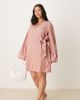 ASOS Curve ASOS DESIGN Curve embroidered wrap shirt mini dress with wide cuff in stripe-Multi - 1