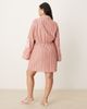 ASOS Curve ASOS DESIGN Curve embroidered wrap shirt mini dress with wide cuff in stripe-Multi - 3