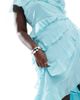 ASOS Curve ASOS DESIGN Curve exclusive flutter sleeve wrap maxi dress with ruffle detail in aqua-Blue - 2