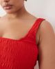 ASOS Curve ASOS DESIGN Curve exclusive Selina beach textured cotton shirred maxi sundress in red - 2