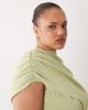 ASOS Curve ASOS DESIGN Curve fallen shoulder slinky midi dress in sage-Green - 3