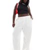 ASOS Curve ASOS DESIGN Curve flannel pajama pants in ecru-Neutral - 1