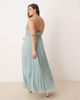 ASOS Curve ASOS DESIGN Curve frill wrap detail pleated midi dress in sage green-Multi - 4