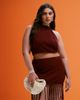 ASOS Curve ASOS DESIGN Curve fringed halterneck top in rust - part of a set-Red - 1