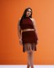 ASOS Curve ASOS DESIGN Curve fringed hem mini skirt in rust - part of a set-Red - 1
