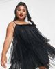 ASOS Curve ASOS DESIGN Curve fringed mini dress in black - 1