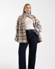 ASOS Curve ASOS DESIGN Curve funnel neck car coat with wool and toggle detail in heritage plaid-Multi - 1