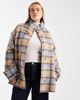 ASOS Curve ASOS DESIGN Curve funnel neck car coat with wool and toggle detail in heritage plaid-Multi - 2