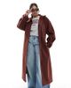 ASOS Curve ASOS DESIGN Curve funnel neck longline formal trench coat in rust-Brown - 1