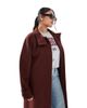 ASOS Curve ASOS DESIGN Curve funnel neck longline formal trench coat in rust-Brown - 2