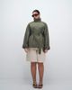 ASOS Curve ASOS DESIGN Curve funnel neck tie belt trench coat in Khaki-Brown - 2