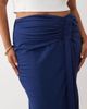 ASOS Curve ASOS DESIGN Curve gathered sarong style midi skirt in navy - 4