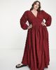 ASOS Curve ASOS DESIGN Curve gathered waist maxi dress in seersucker in burnt rust-Brown - 1