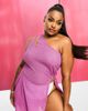 ASOS Curve ASOS DESIGN Curve glitter beach cover up with ring detail in pink - 1