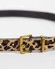 ASOS Curve ASOS DESIGN Curve hair on leather belt with square buckle in leopard print-Brown - 3