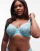 ASOS Curve ASOS DESIGN Curve Hazel all over lace underwire bra with lace trim in aqua blue - 1