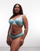 ASOS Curve ASOS DESIGN Curve Hazel all over lace underwire bra with lace trim in aqua blue - 2