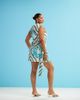 ASOS Curve ASOS DESIGN Curve high neck drape detail mini dress in scarf print-Multi - 4