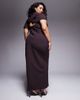 ASOS Curve ASOS DESIGN Curve high neck draped bodice cape maxi dress in chocolate-Brown - 2