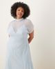 ASOS Curve ASOS DESIGN Curve high neck hanky hem chiffon maxi dress in soft blue - 2