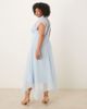 ASOS Curve ASOS DESIGN Curve high neck hanky hem chiffon maxi dress in soft blue - 3