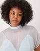 ASOS Curve ASOS DESIGN Curve high neck hanky hem chiffon maxi dress in soft blue - 4