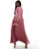 ASOS Curve ASOS DESIGN Curve high neck ruched belt detail maxi dress in dusky pink - 2