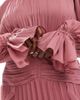 ASOS Curve ASOS DESIGN Curve high neck ruched belt detail maxi dress in dusky pink - 4
