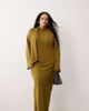 ASOS Curve ASOS DESIGN Curve high neck scarf detail maxi dress in olive-Green - 1