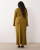 ASOS Curve ASOS DESIGN Curve high neck scarf detail maxi dress in olive-Green - 3