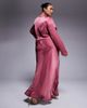 ASOS Curve ASOS DESIGN Curve high neck seam detail satin maxi dress in dusky rose-pink - 3