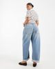 ASOS Curve ASOS DESIGN Curve high rise relaxed cuffed jeans in midwash blue - 3