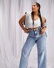 ASOS Curve ASOS DESIGN Curve high rise relaxed dad jeans in light wash-Blues - 1