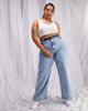 ASOS Curve ASOS DESIGN Curve high rise relaxed dad jeans in light wash-Blues - 4