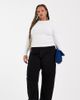 ASOS Curve ASOS DESIGN Curve high rise relaxed roll-up jeans in black - 1