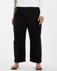 ASOS Curve ASOS DESIGN Curve high rise relaxed roll-up jeans in black - 3