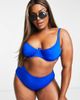 ASOS Curve ASOS DESIGN Curve high waist bikini bottom in cobalt blue - 2