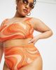 ASOS Curve ASOS DESIGN curve high waist bikini bottom in swirl print-Multi - 2