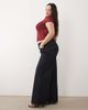 ASOS Curve ASOS DESIGN Curve high waist straight wide leg jeans in rinse-Navy - 2