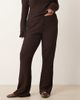 ASOS Curve ASOS DESIGN Curve high waist textured flare pants in chocolate - part of a set-Brown - 2