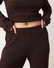 ASOS Curve ASOS DESIGN Curve high waist textured flare pants in chocolate - part of a set-Brown - 3