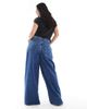 ASOS Curve ASOS DESIGN Curve high waist wide leg jeans in midwash blue - 3