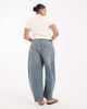 ASOS Curve ASOS DESIGN Curve high waisted barrel leg jeans in vintage wash-Blue - 2