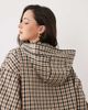 ASOS Curve ASOS DESIGN Curve hooded bubble hem bomber jacket in stone multi plaid-Neutral - 3
