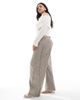 ASOS Curve ASOS DESIGN Curve horseshoe pants with tab waist detail in brown stripe - 2