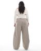 ASOS Curve ASOS DESIGN Curve horseshoe pants with tab waist detail in brown stripe - 3